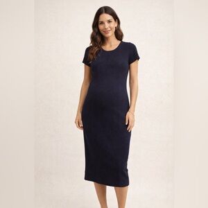 Rosie Pope Maternity Navy Knit Midi Dress